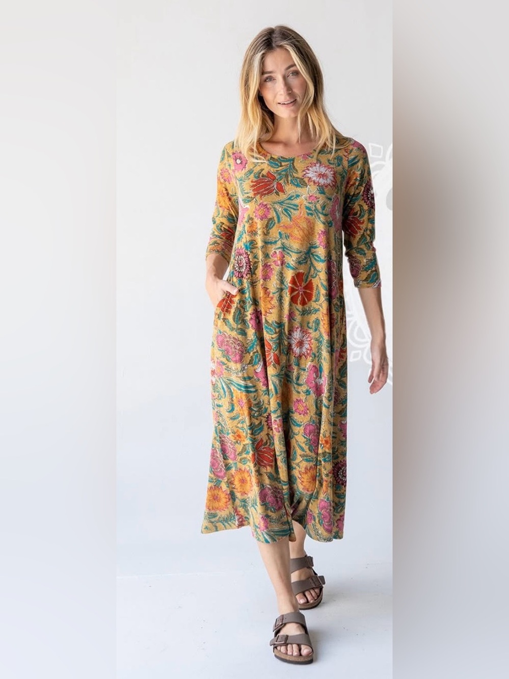 Natural life Lottie Sweater Knit Maxi Dress size medium floral boho fall size M